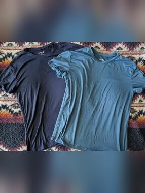 Skora Soft Crew Neck Tee Duo - Navy & Teal Medium